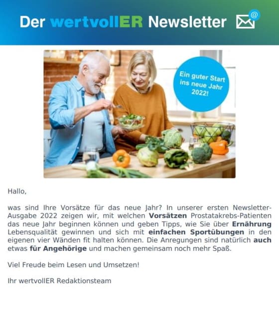 wertvollER Prostatakrebs Newsletter 01/2022