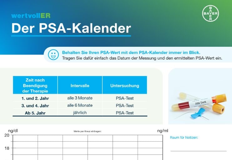 wertvollER PSA-Kalender: Diagramm, um PSA-Werte einzutragen