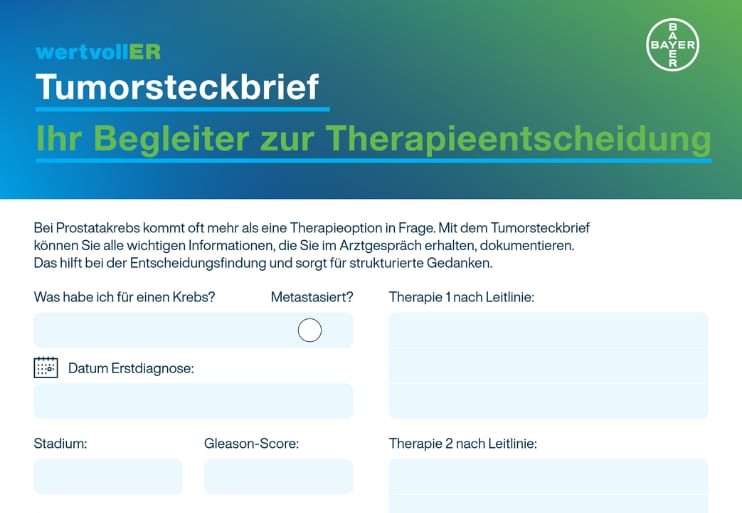 Der Tumorsteckbrief zur Unterstützung bei der Therapiewahl bei Prostatakrebs