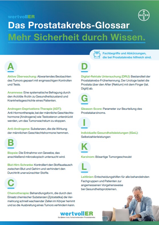 wertvollER Downloadmaterial: Das Prostatakrebs-Glossar