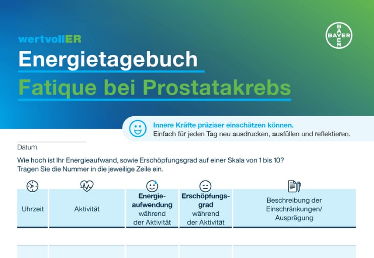 Teaser Ausschnitt Energietagebuch für Patienten