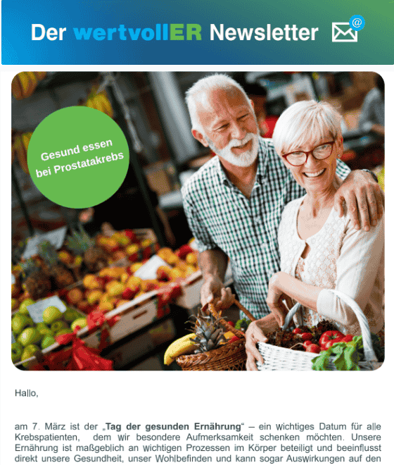 wertvollER Newsletter: Gesund essen bei Prostatakrebs