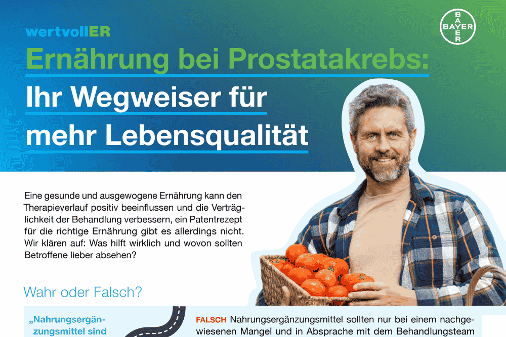 Vorschaubild Downloadmaterial Ernährung bei Prostatakrebs