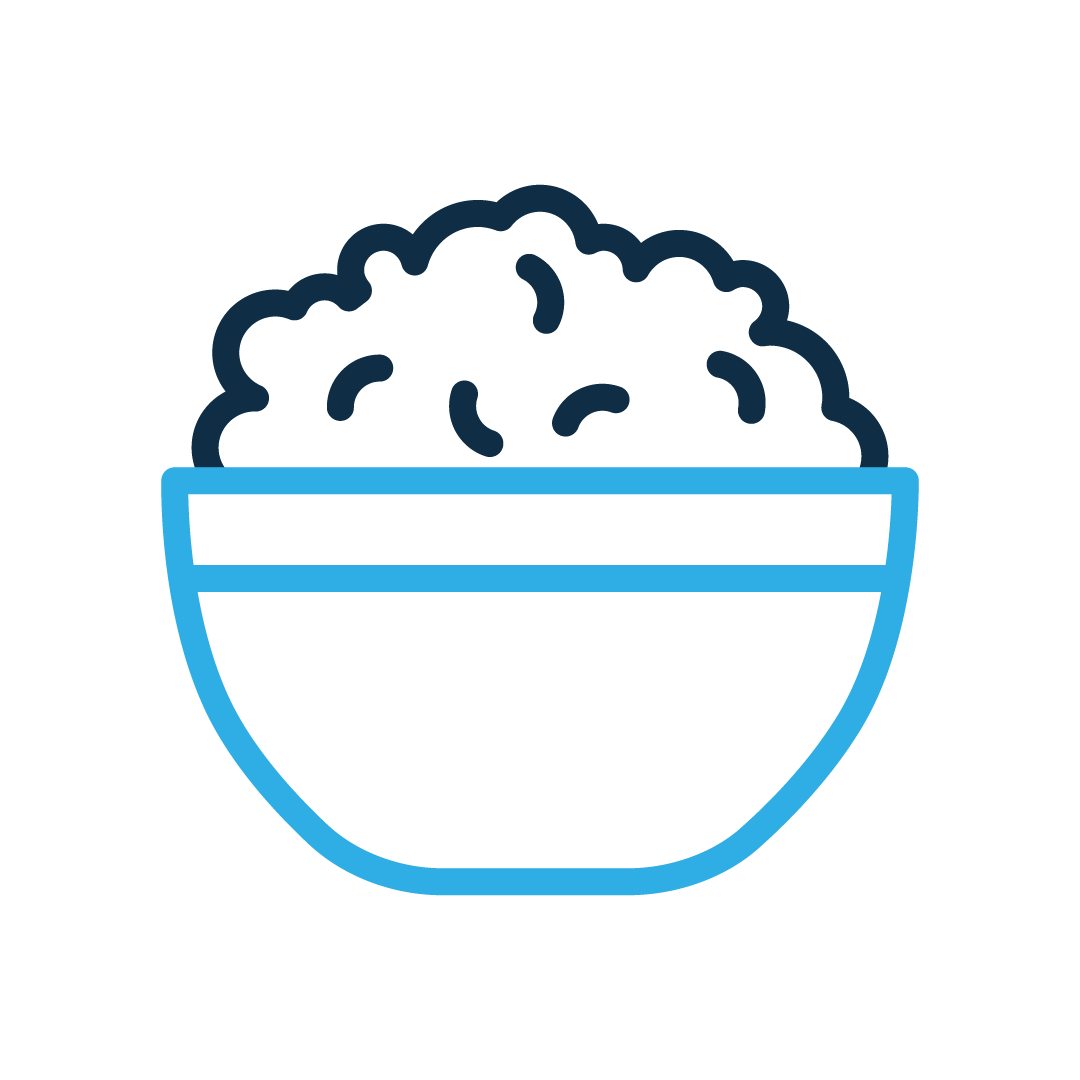 Grafische Darstellung Müslischale blau gefärbte Linien 1080x1080px