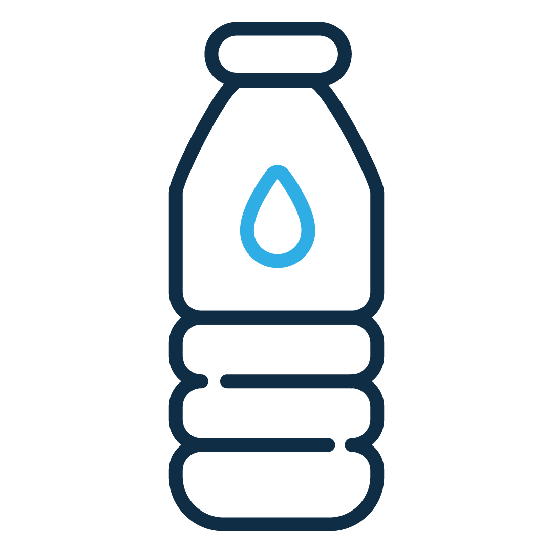 Grafische Darstellung Wasserflasche blau gefärbte Linien 1080x1080px